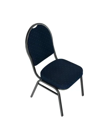 Scaun stivuitor JEFF 3 NEW, birou/eveniment, 45.5x56.5x93 cm, material textil albastru/cadru metalic gri | MobilaOK