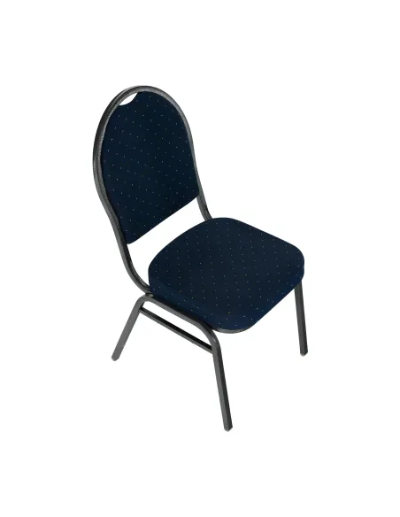 Scaun stivuitor JEFF 3 NEW, birou/eveniment, 45.5x56.5x93 cm, material textil albastru/cadru metalic gri | MobilaOK