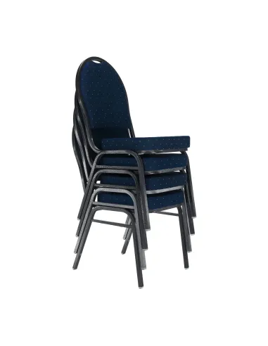 Scaun stivuitor JEFF 3 NEW, birou/eveniment, 45.5x56.5x93 cm, material textil albastru/cadru metalic gri | MobilaOK