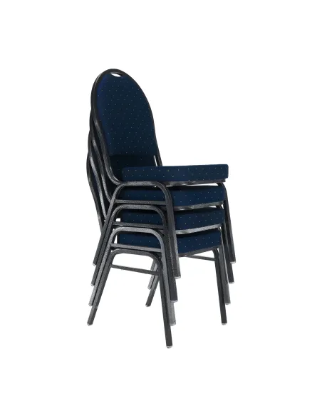 Scaun stivuitor JEFF 3 NEW, birou/eveniment, 45.5x56.5x93 cm, material textil albastru/cadru metalic gri | MobilaOK