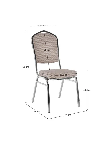 Scaun stivuitor ZINA 3 NEW, conferinte/restaurant, 44x60x95 cm, Tesatura/Metal | MobilaOK