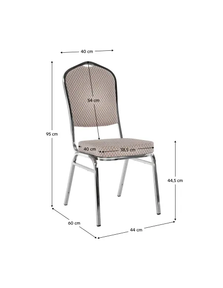 Scaun stivuitor ZINA 3 NEW, conferinte/restaurant, 44x60x95 cm, Tesatura/Metal | MobilaOK