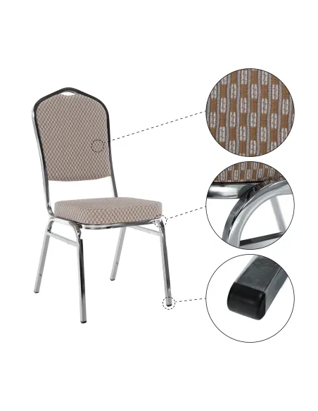 Scaun stivuitor ZINA 3 NEW, conferinte/restaurant, 44x60x95 cm, Tesatura/Metal | MobilaOK