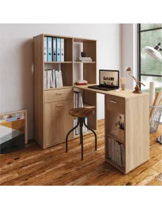 Birou PC MINESON, birou, 124x145x90 cm, PAL melaminat | MobilaOK 2