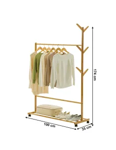 Stander haine VIKIR TYP 3, hol/dormitor, L 100 cm, bambus | MobilaOK 2