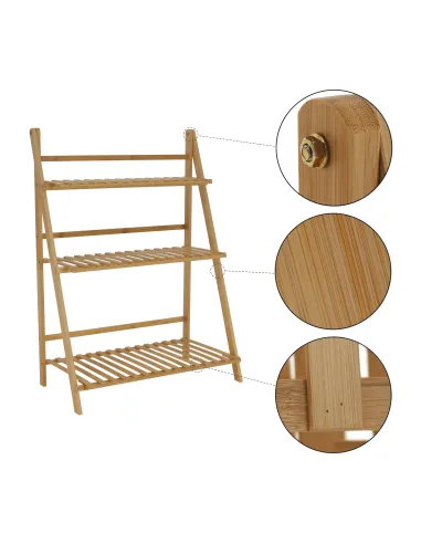 Raft, NEPEL, living/bucătărie/balcon, 70x40x96 cm, bambus natural | MobilaOK