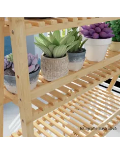 Raft, NEPEL TYP 2, living/bucătărie/balcon, 70x47x122 cm, Bambus | MobilaOK 2