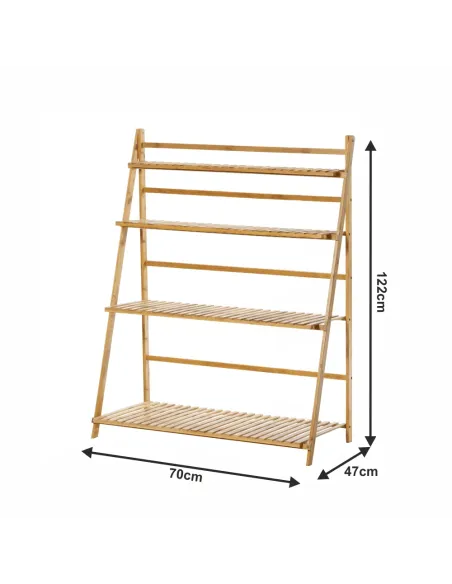 Raft, NEPEL TYP 2, living/bucătărie/balcon, 70x47x122 cm, Bambus | MobilaOK