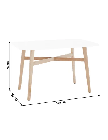 Masă Dining CYRUS 2 NEW, sufragerie, 120x80 cm, MDF și lemn masiv | MobilaOK