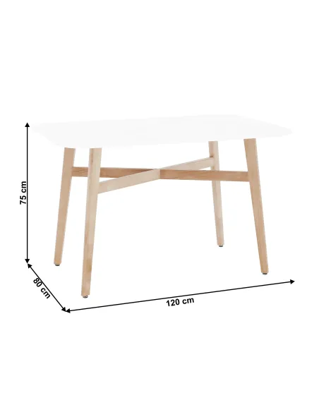 Masă Dining CYRUS 2 NEW, sufragerie, 120x80 cm, MDF și lemn masiv | MobilaOK