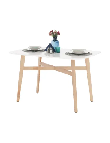 Masă Dining CYRUS 2 NEW, sufragerie, 120x80 cm, MDF și lemn masiv | MobilaOK
