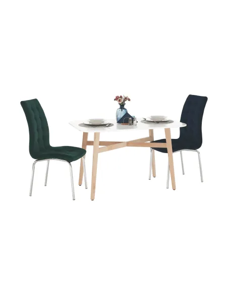 Masă Dining CYRUS 2 NEW, sufragerie, 120x80 cm, MDF și lemn masiv | MobilaOK