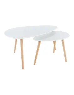 Set 2 Măsuțe Cafea, FOLKO NEW, living/birou, grosime 18 mm, PAL/fag natural, KONDELA | MobilaOK