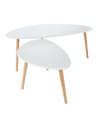 Set 2 Măsuțe Cafea, FOLKO NEW, living/birou, grosime 18 mm, PAL/fag natural, KONDELA | MobilaOK
