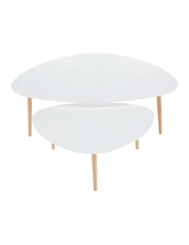 Set 2 Măsuțe Cafea, FOLKO NEW, living/birou, grosime 18 mm, PAL/fag natural, KONDELA | MobilaOK