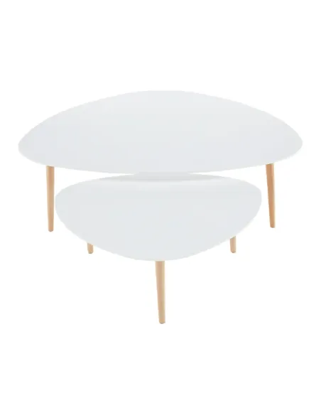 Set 2 Măsuțe Cafea, FOLKO NEW, living/birou, grosime 18 mm, PAL/fag natural, KONDELA | MobilaOK