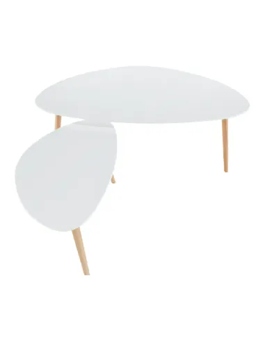 Set 2 Măsuțe Cafea, FOLKO NEW, living/birou, grosime 18 mm, PAL/fag natural, KONDELA | MobilaOK