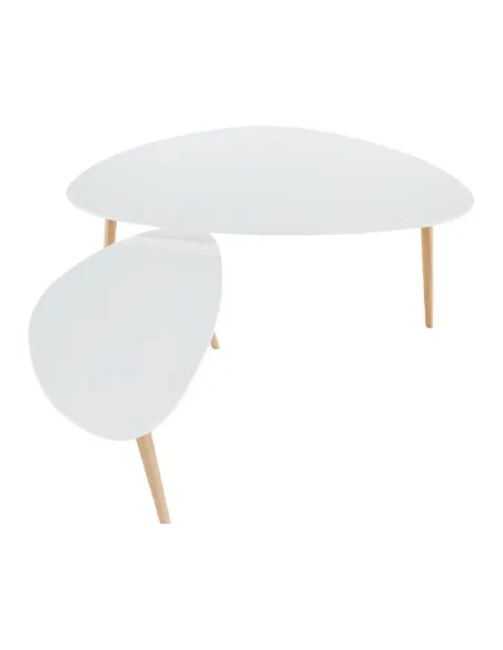 Set 2 Măsuțe Cafea, FOLKO NEW, living/birou, grosime 18 mm, PAL/fag natural, KONDELA | MobilaOK