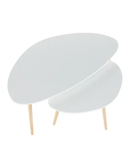 Set 2 Măsuțe Cafea, FOLKO NEW, living/birou, grosime 18 mm, PAL/fag natural, KONDELA | MobilaOK