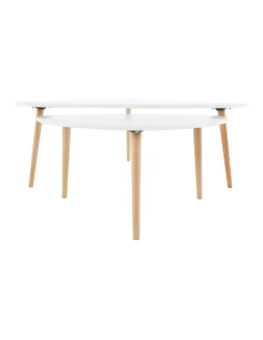 Set 2 Măsuțe Cafea, FOLKO NEW, living/birou, grosime 18 mm, PAL/fag natural, KONDELA | MobilaOK