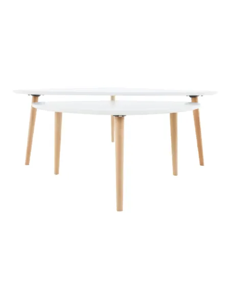 Set 2 Măsuțe Cafea, FOLKO NEW, living/birou, grosime 18 mm, PAL/fag natural, KONDELA | MobilaOK
