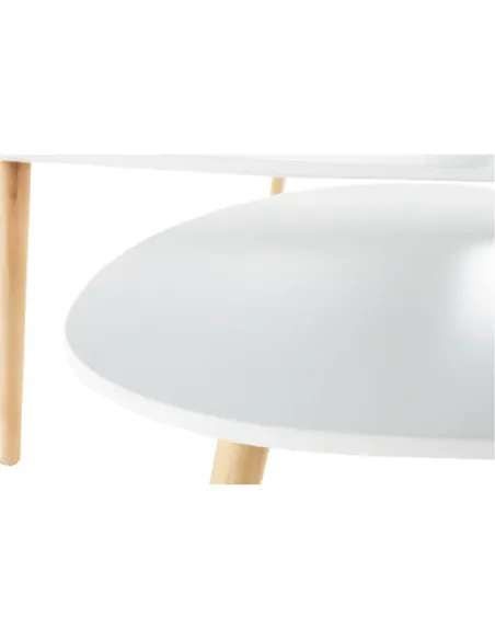 Set 2 Măsuțe Cafea, FOLKO NEW, living/birou, grosime 18 mm, PAL/fag natural, KONDELA | MobilaOK
