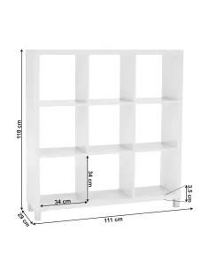 Dulap bibliotecă, TOFI 5 NEW, living/hol/birou, 111x29x83 cm, PAL melaminat | MobilaOK 2