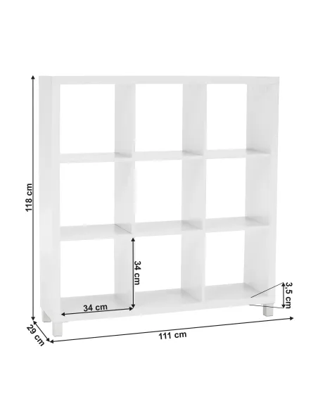 Dulap bibliotecă, TOFI 5 NEW, living/hol/birou, 111x29x83 cm, PAL melaminat | MobilaOK