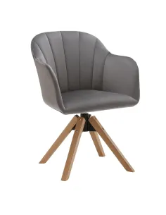 Fotoliu rotativ DALIO, birou, 58x82,5x61,5 cm, textil/lemn masiv | MobilaOK