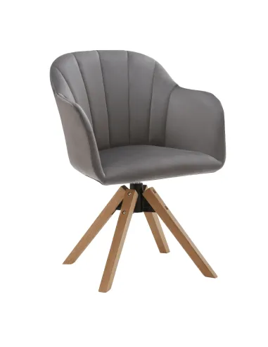 Fotoliu rotativ DALIO, birou, 58x82,5x61,5 cm, textil/lemn masiv | MobilaOK