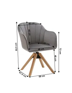 Fotoliu rotativ DALIO, birou, 58x82,5x61,5 cm, textil/lemn masiv | MobilaOK 2