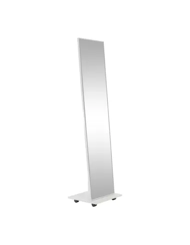 Oglindă cu roți NEPTUN, dormitor/hol, 40x168 cm, MDF alb | MobilaOK