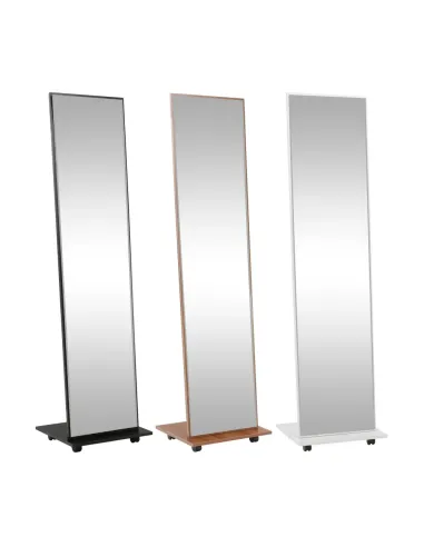 Oglindă cu roți NEPTUN, dormitor/hol, 40x168 cm, MDF alb | MobilaOK
