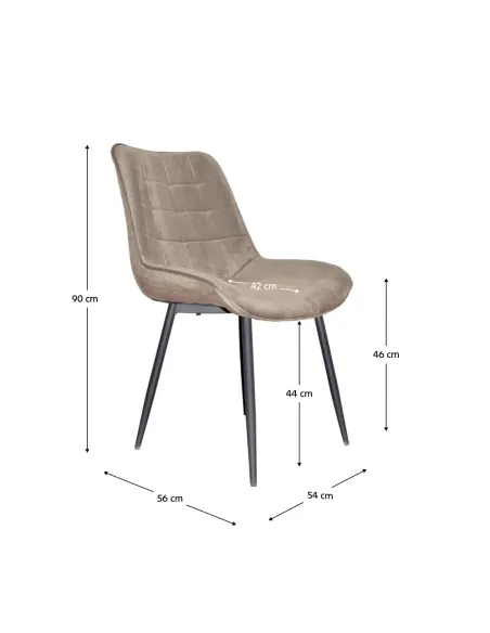 Scaun SARIN, birou/home office, 54x56x90 cm, catifea/metal | MobilaOK
