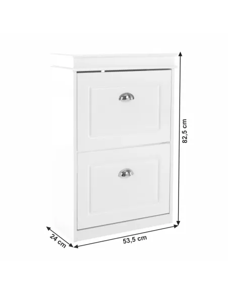 Pantofar SEBER TYP 1 pentru hol/dressing, 53.5x82.5x24 cm, PAL melaminat alb | MobilaOK