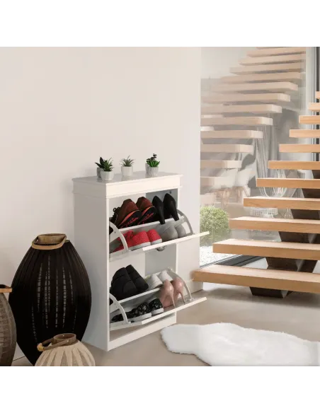 Pantofar SEBER TYP 1 pentru hol/dressing, 53.5x82.5x24 cm, PAL melaminat alb | MobilaOK