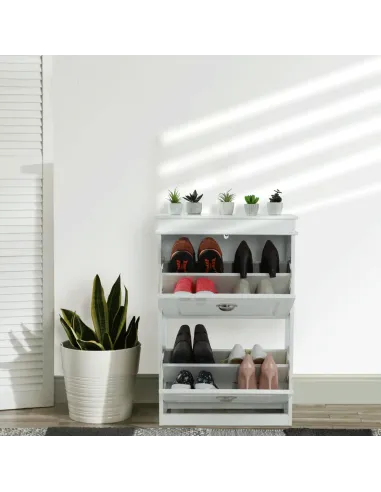 Pantofar SEBER TYP 1 pentru hol/dressing, 53.5x82.5x24 cm, PAL melaminat alb | MobilaOK