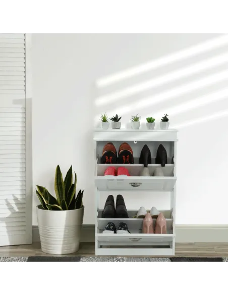 Pantofar SEBER TYP 1 pentru hol/dressing, 53.5x82.5x24 cm, PAL melaminat alb | MobilaOK