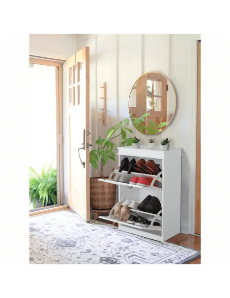 Pantofar SEBER TYP 1 pentru hol/dressing, 53.5x82.5x24 cm, PAL melaminat alb | MobilaOK