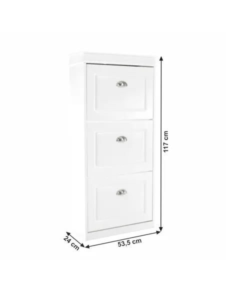 Pantofar SEBER TYP 2, hol/dressing, 53.5x117x24 cm, PAL/MDF, alb | MobilaOK