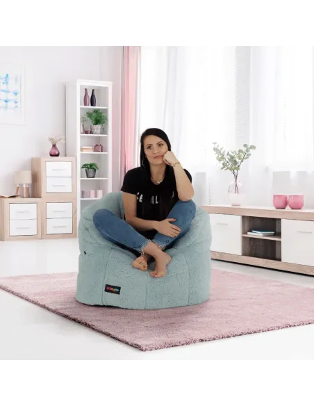 Fotoliu ALMERO, living, 75x75x75 cm, material textil mentol | MobilaOK