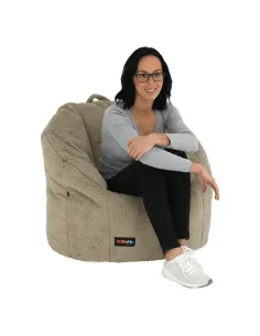 Fotoliu ALMERO living 75x75x75 cm, material textil maro deschis | MobilaOK