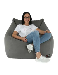 Fotoliu URASON, living, 80x80x80 cm, material textil gri | MobilaOK
