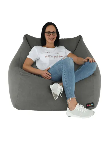 Fotoliu URASON, living, 80x80x80 cm, material textil gri | MobilaOK