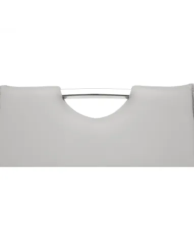Scaun Dining TOSENA, gri deschis, pentru living/dining, 44x60.5x98 cm, piele eco și crom | MobilaOK