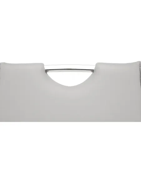 Scaun Dining TOSENA, gri deschis, pentru living/dining, 44x60.5x98 cm, piele eco și crom | MobilaOK