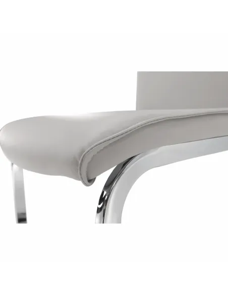 Scaun Dining TOSENA, gri deschis, pentru living/dining, 44x60.5x98 cm, piele eco și crom | MobilaOK