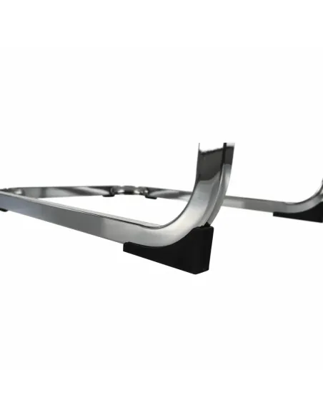 Scaun Dining TOSENA, gri deschis, pentru living/dining, 44x60.5x98 cm, piele eco și crom | MobilaOK