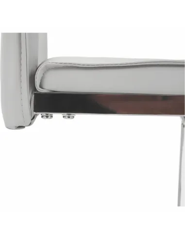 Scaun Dining TOSENA, gri deschis, pentru living/dining, 44x60.5x98 cm, piele eco și crom | MobilaOK