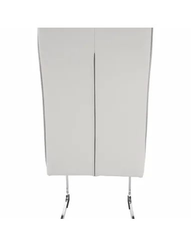 Scaun Dining TOSENA, gri deschis, pentru living/dining, 44x60.5x98 cm, piele eco și crom | MobilaOK